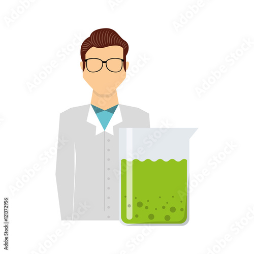 scientific laboratory worker concept vector illustration design