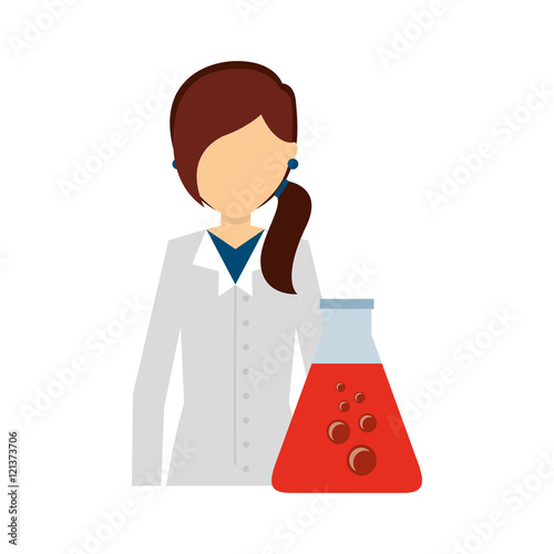 scientific laboratory worker concept vector illustration design