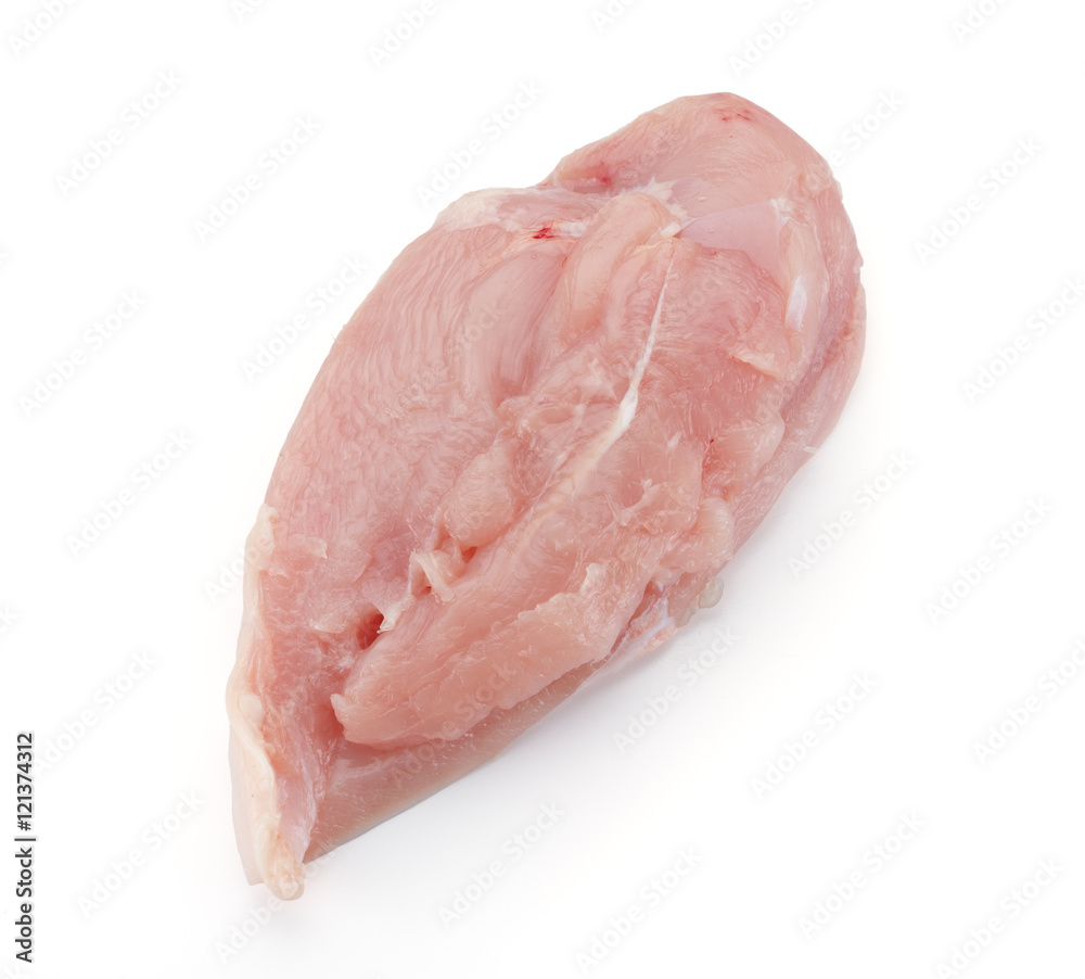 Raw chicken breast fillet isolated on white background Raw chicken breast fillet isolated on white background