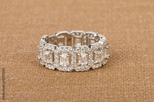 Beautiful ring with gems. Stock Image macro.