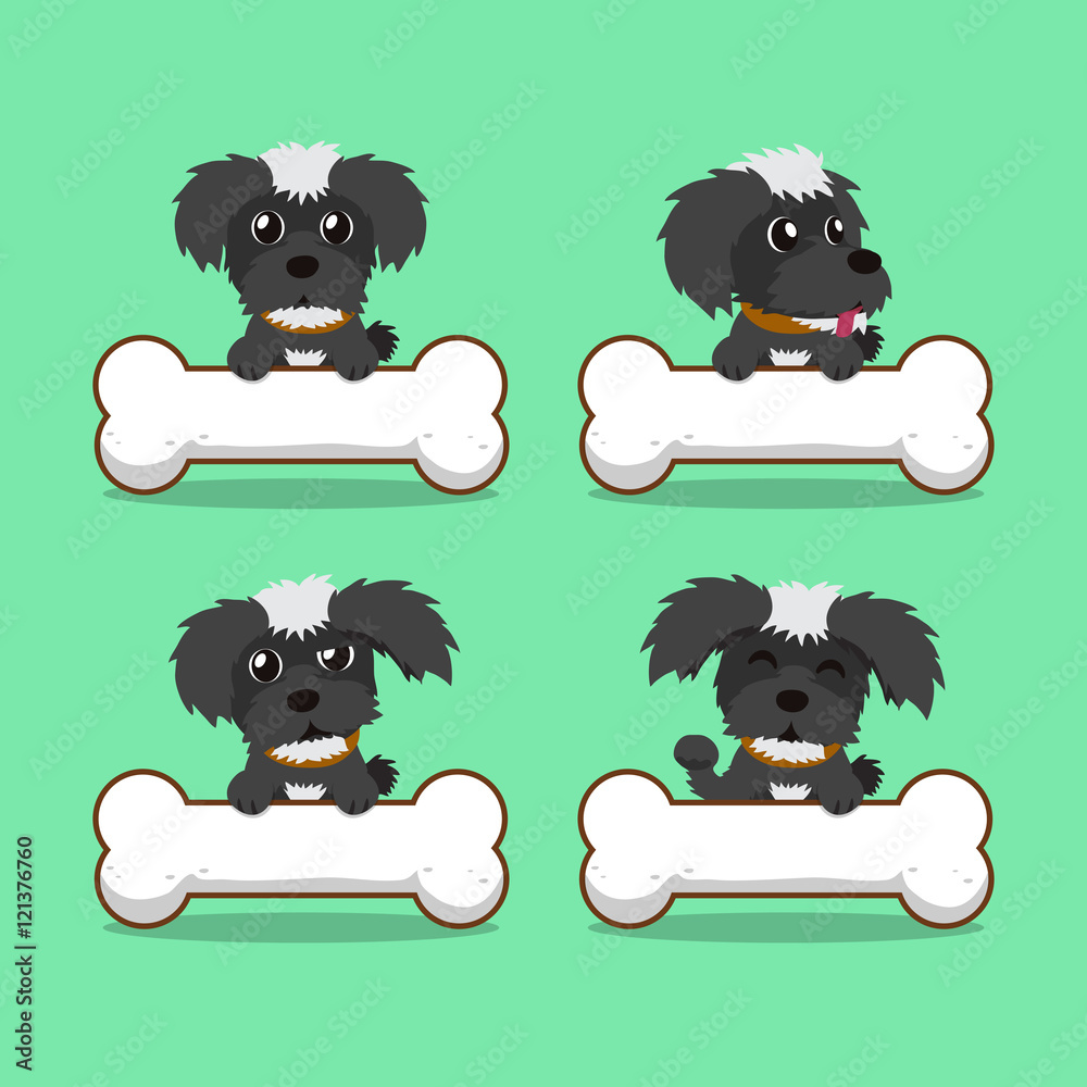 Cartoon character black maltese dog with big bones Stock Vector | Adobe Stock Cartoon character black maltese dog with big bones Stock Vector | Adobe Stock