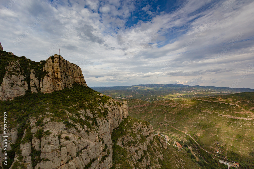 Monserrat, Spain, September 20th, 2016: view on Serra de Collcardus valley from Monserrat monastery