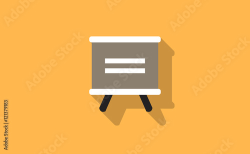 Vector marketing table symbol with long shadow on flat background