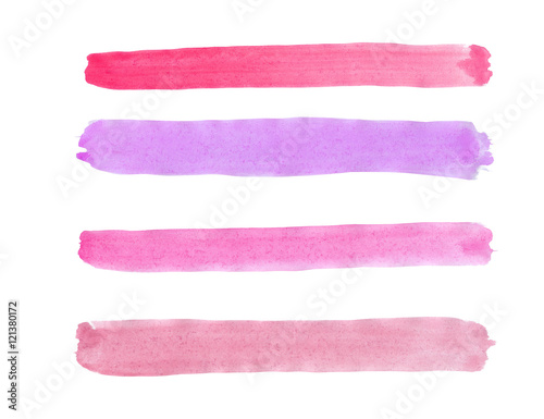 Strips of pink and lilac colors, painted with watercolor