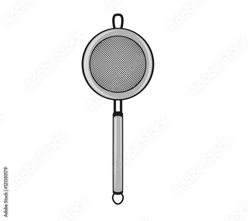 Sieve with metal handle