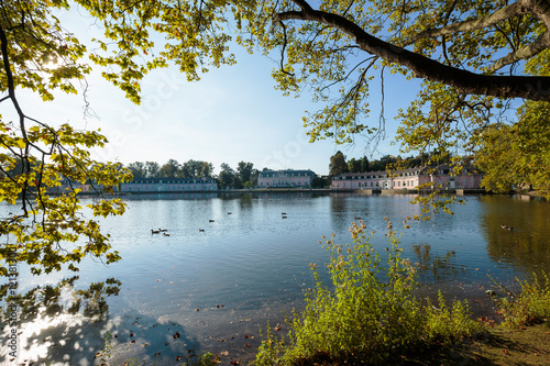 Fototapeta Naklejka Na Ścianę i Meble -  Lake View towards Castle Benrath / Duesseldorf