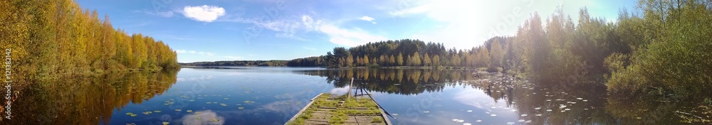 Панорама Пряжинского озера в республике Карелия