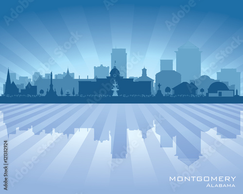 Montgomery Alabama city skyline vector silhouette