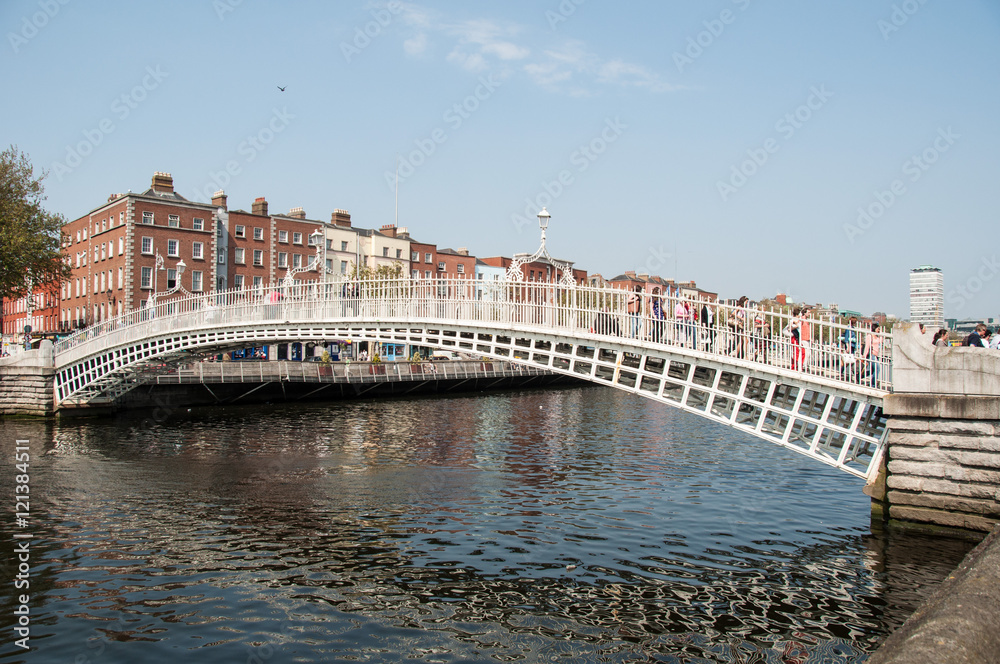 DUBLIN, IRELAND - Sept 20, 2012: Dublin City, Ireland. Dublin is the capital and largest city of Ireland. Located on the east coast, at the mouth of the River Liffey.