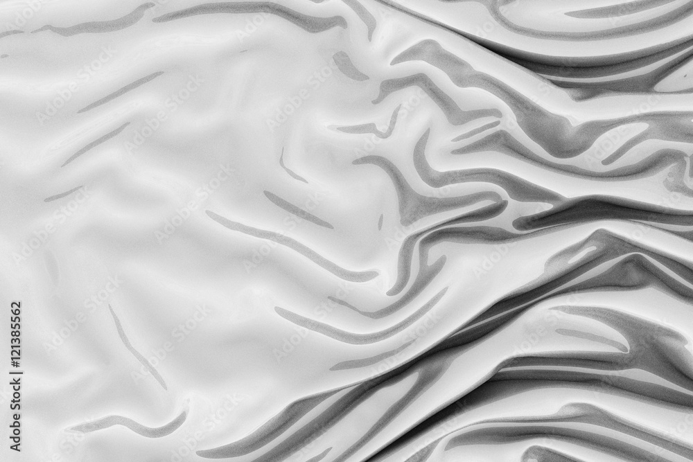 texture of white breathable fabric with large folds, detail of sportswear  Stock Photo