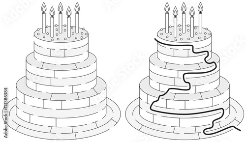Easy birthday cake maze