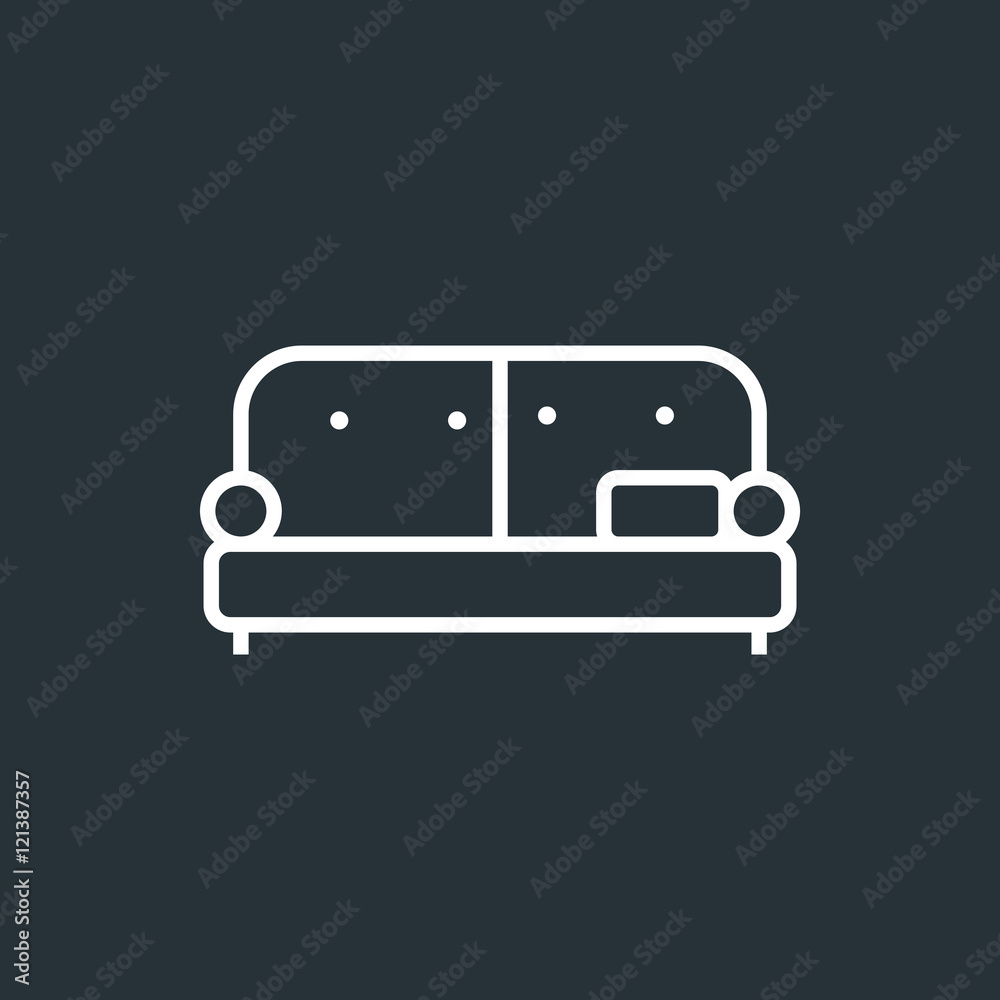 Sofa icon image jpg, vector eps, flat web, material icon, UI illustration
