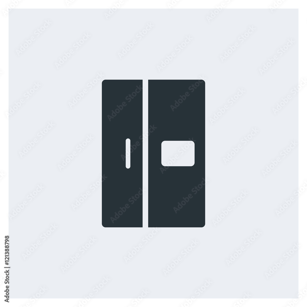 Fridge icon, image jpg, vector eps, flat web, material icon, icon with grey background