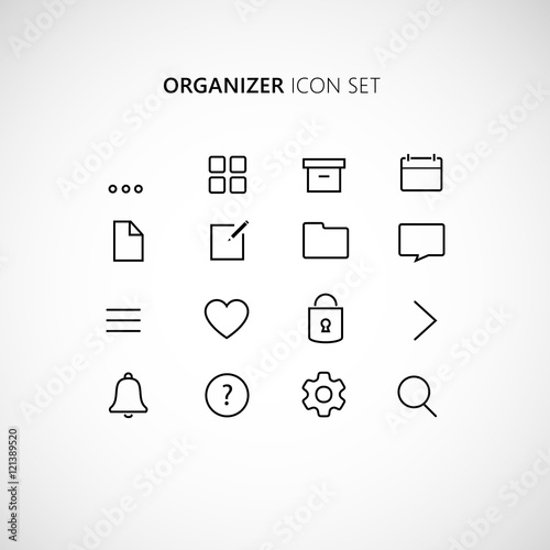 Organizer icon set