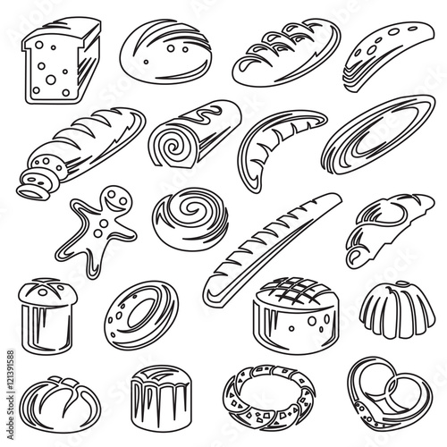 set of twenty monochrome bakery
