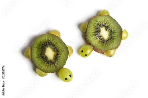Food art creative concepts. Animals made of many fruits over white  background Stock Photo | Adobe Stock