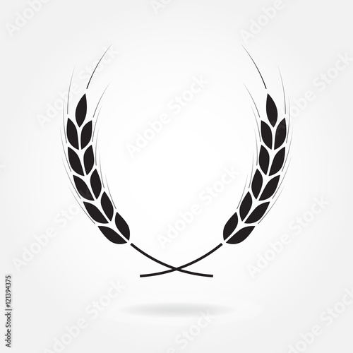 Laurel wreath icon or sign isolated on white background. Vector illustration.
