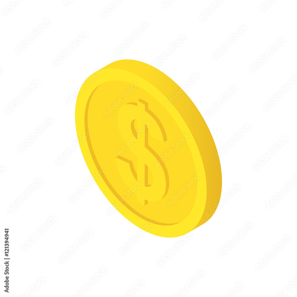 dollar cent coin isometric icon isolated dollar cent coin isometric icon isolated