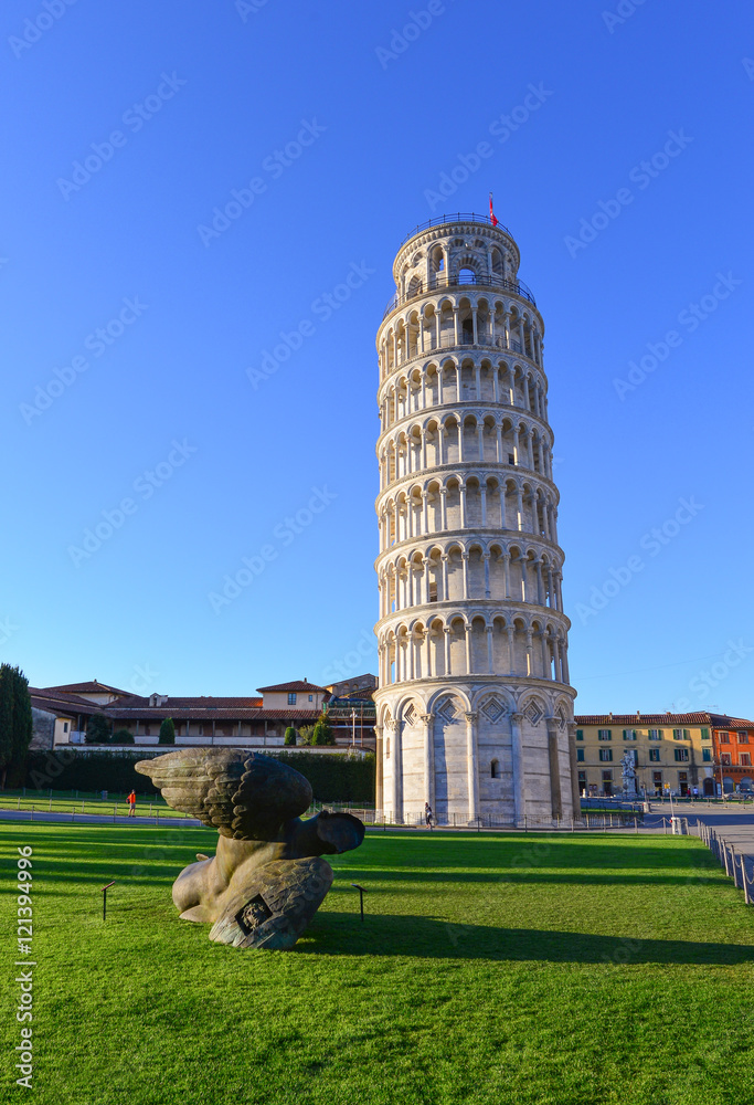 Pisa (Tuscany, Italy), the city of Leaning Tower. Here: the Tower at sunrise
