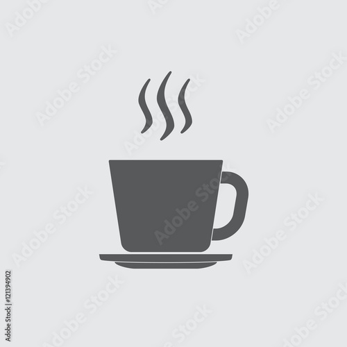 Cup of hot coffee or tea icon. Vector illustration.