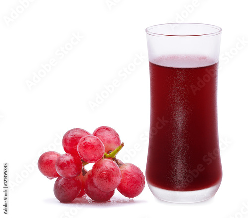 Glass of grape juice isolated on white