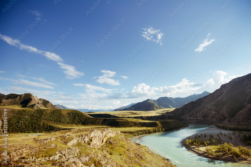 Obraz premium Beautiful view of mountain river
