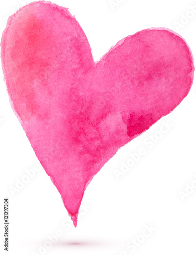 Watercolor painted heart, vector element for your design