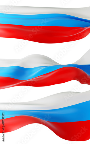 Russian flag flowing. 3D illustration