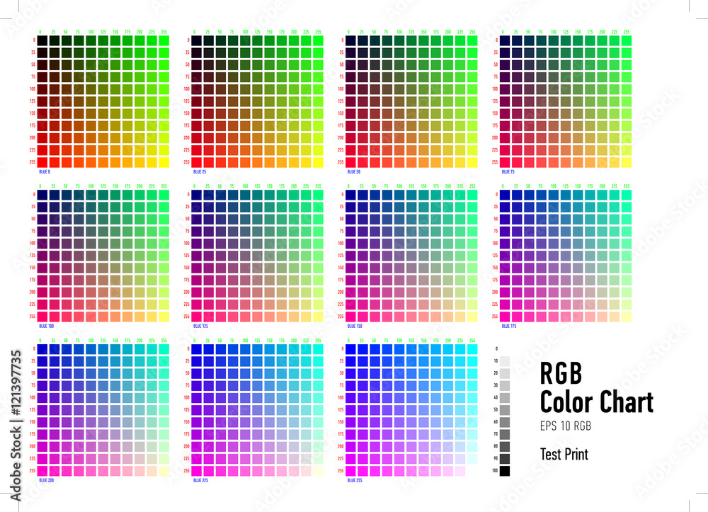 RGB Press Color Chart Stock Vector | Adobe Stock
