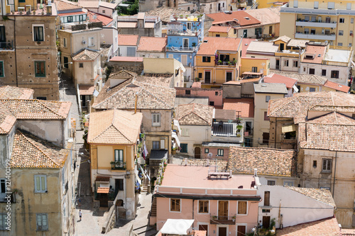 Top view of the town of Pizzo Calabro , Calabria, italy
