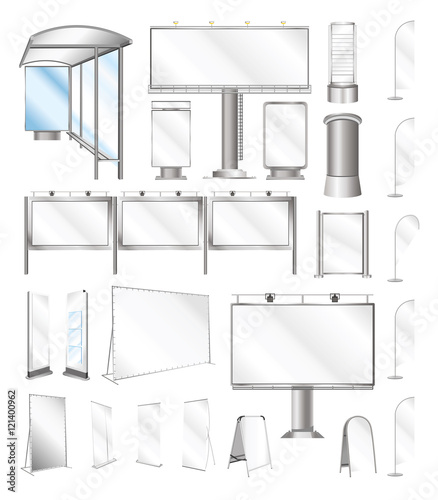 Set Vector Outdoor Billboard and advertising constructions