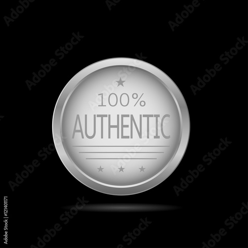 Silver authentic label
