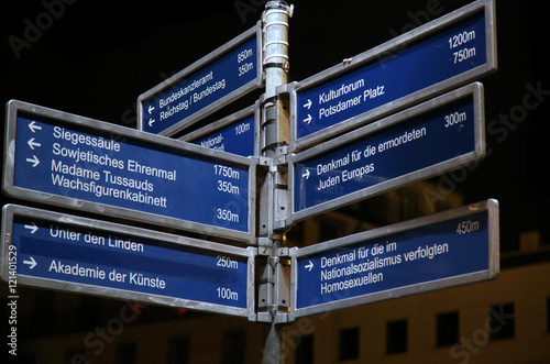 Wallpaper Mural Road signs or street signs at Brandenburg gate in Berlin, German Torontodigital.ca