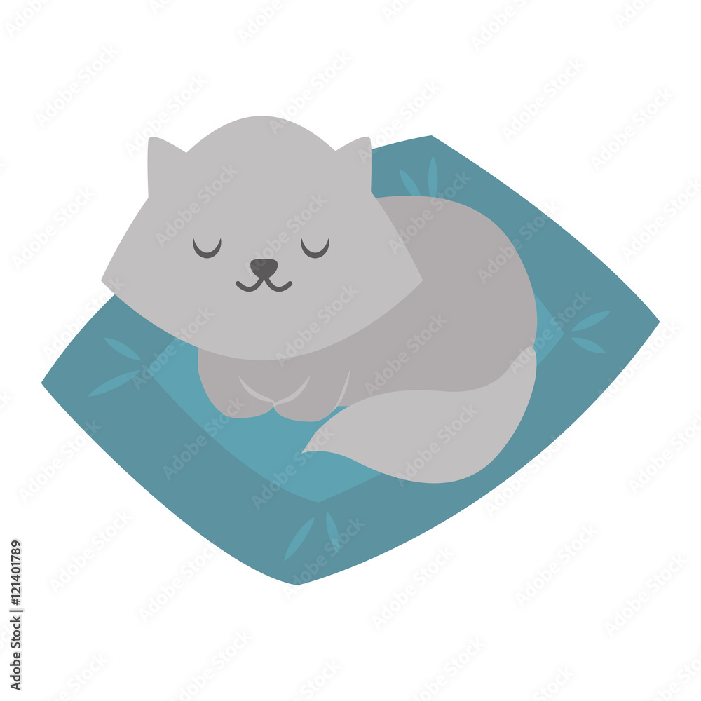 Cute Persian Cat Icon. Beige Kitten Face Head Silhouette. Yellow