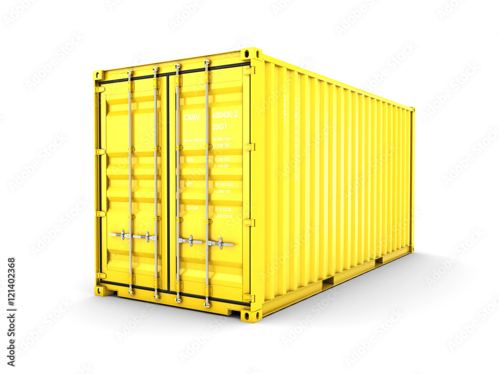 3D rendering Isolated cargo container 3D rendering Isolated cargo container