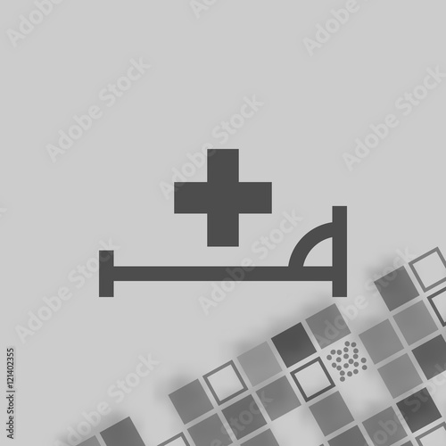 Vector icon with bed and cross