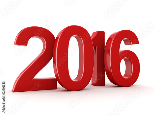 3D rendering 2016 New Year digits