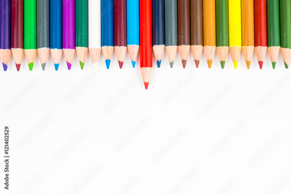 Colouring pencils isolated on white background Colouring pencils isolated on white background