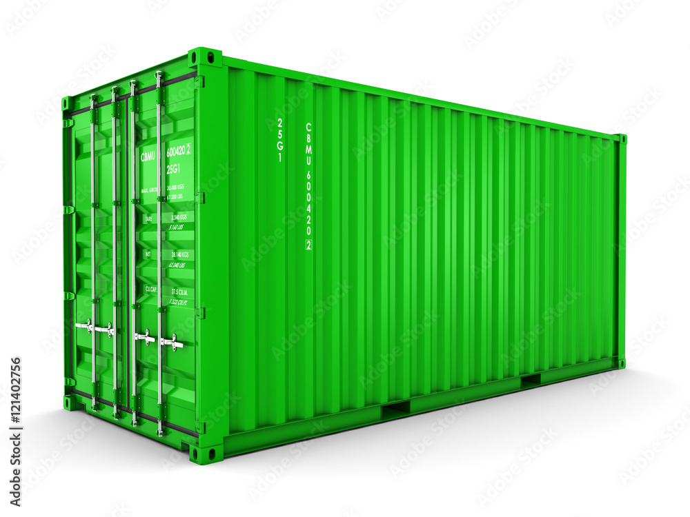 3D rendering Isolated cargo container 3D rendering Isolated cargo container