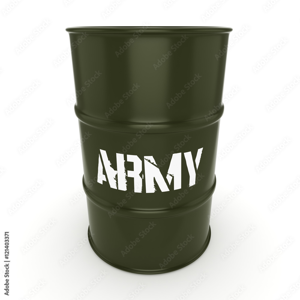 3D rendering army barrel 3D rendering army barrel