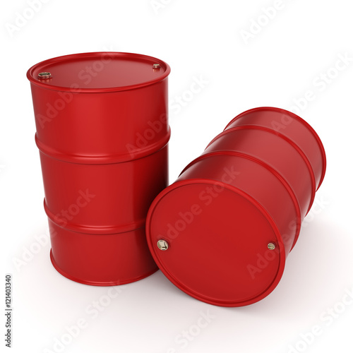 3D rendering red barrels