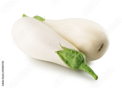 white eggplant isolated on the white background