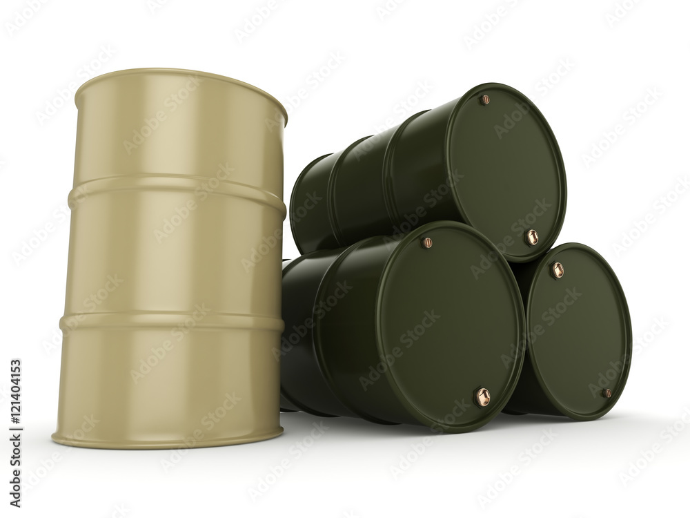 3D rendering khaki barrels