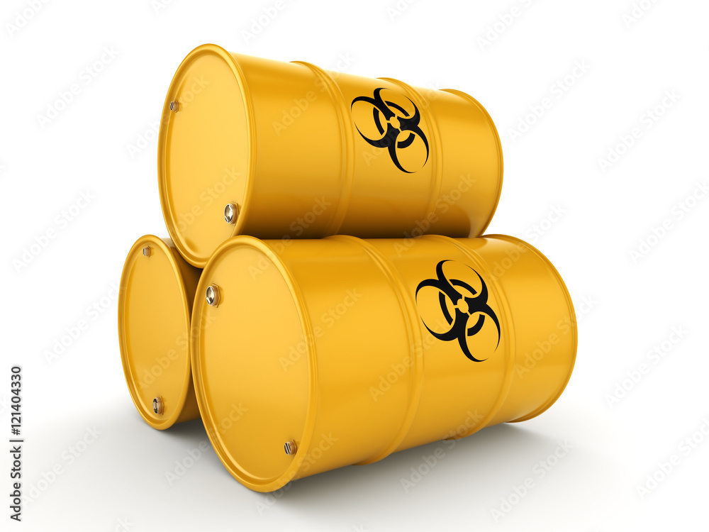 3D rendering biohazard barrels