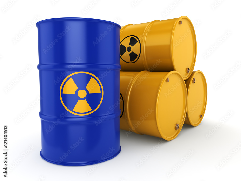 3D rendering radioactive barrels 3D rendering radioactive barrels