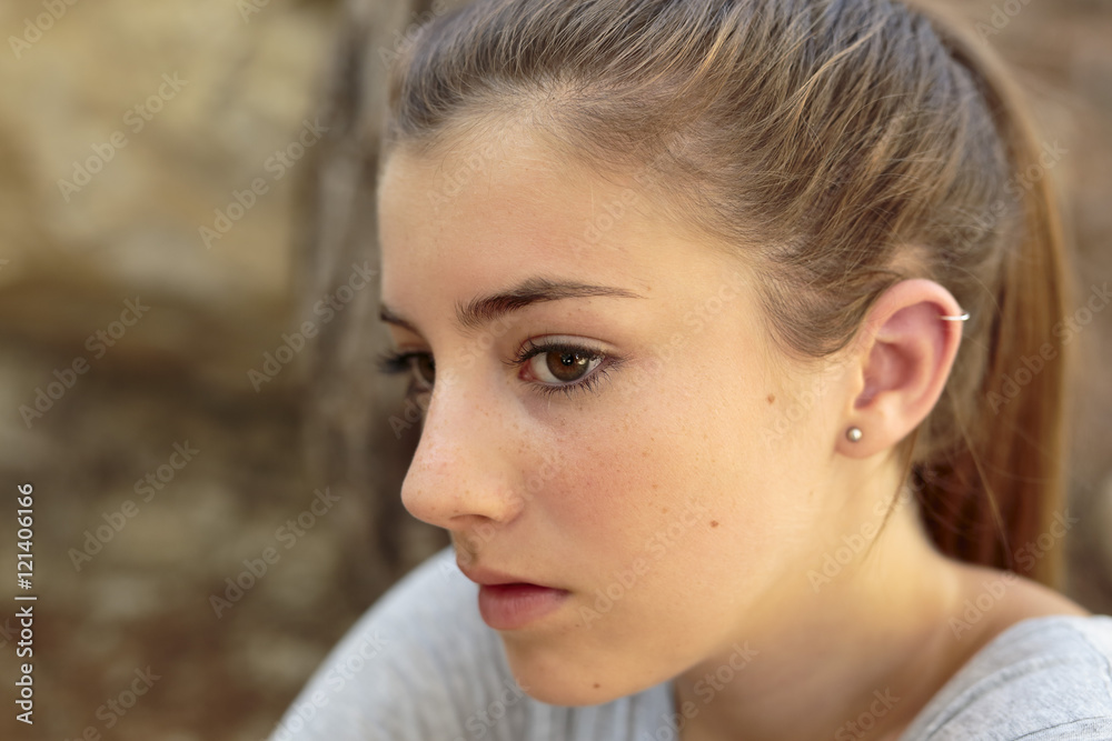 Portrait of teenage girl with natural light Portrait of teenage girl with natural light