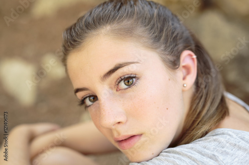 Portrait of teenage girl with natural light