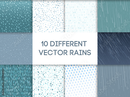 Rain drops pattern vector set.
