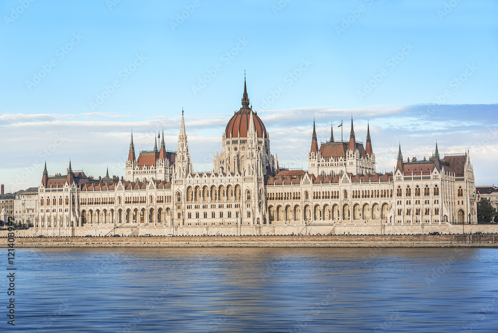 Budapest. Parliament at sunset, Hungary.