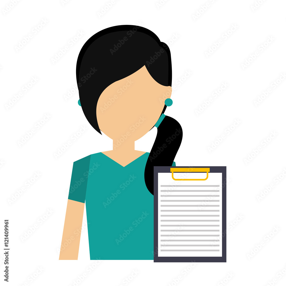businesswoman avatar with business icon vector illustration design